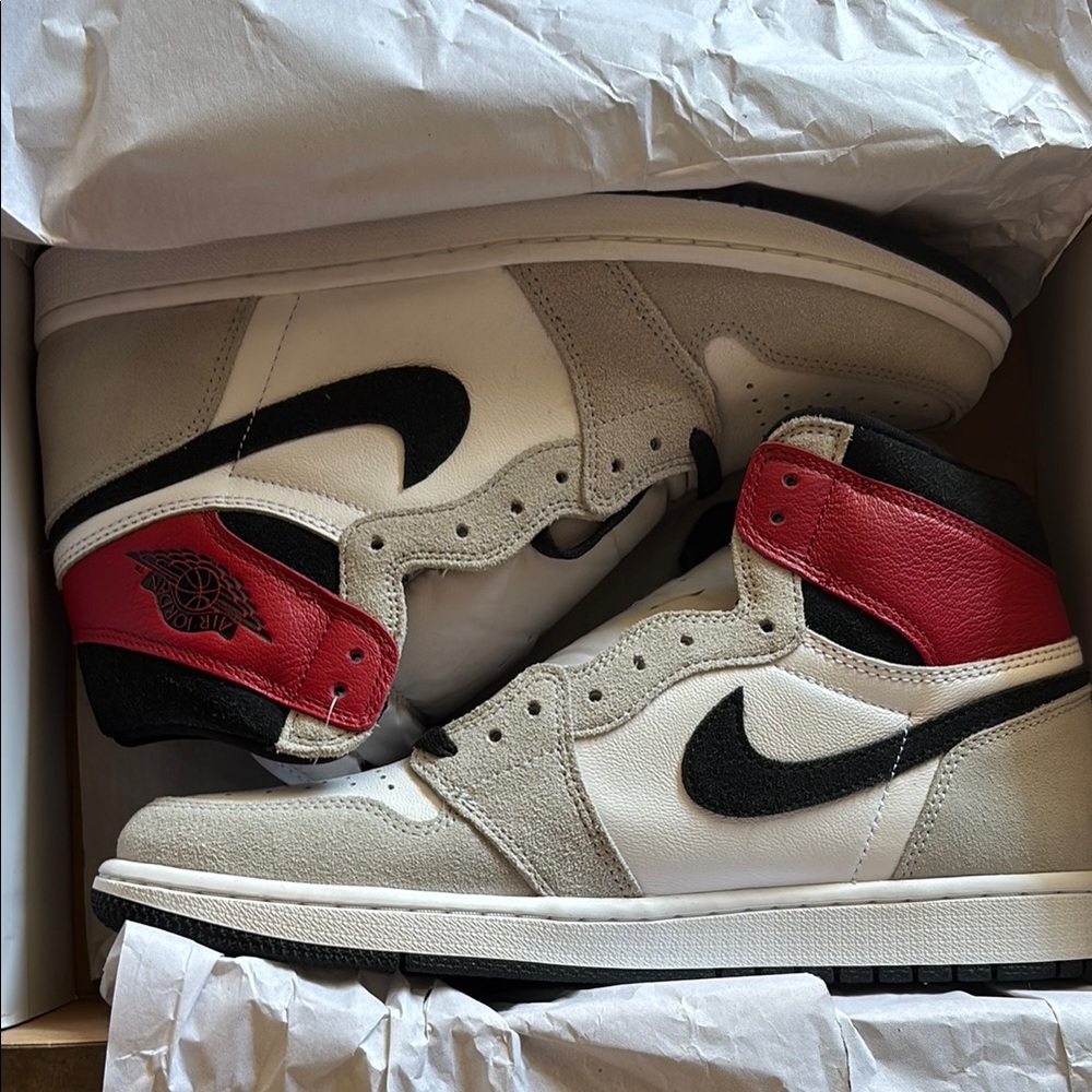 Jordan High-Top Sneakers - Red, Black, and White